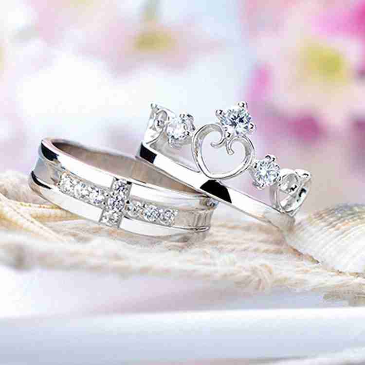 Aajkalgifts Adjustable King Queen Crown Couple Rings Combo Set for Lovers Stainless Steel Stainless Steel Ring Set Price in India Buy Aajkalgifts Adjustable King Queen Crown Couple Rings Combo Set for