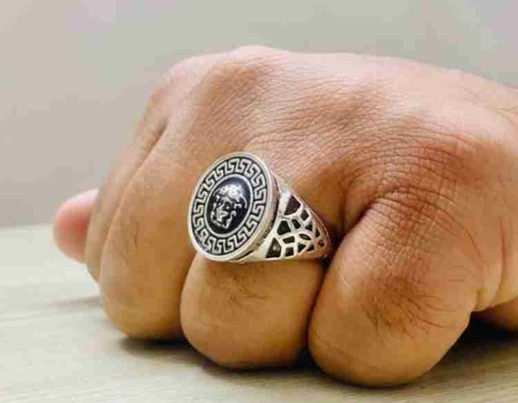 Mens silver deals versace ring