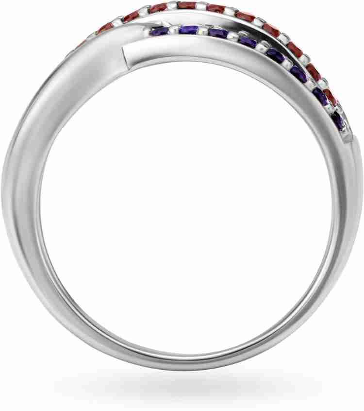 Mia by Tanishq Sterling Silver Garnet Ring Price in India Buy