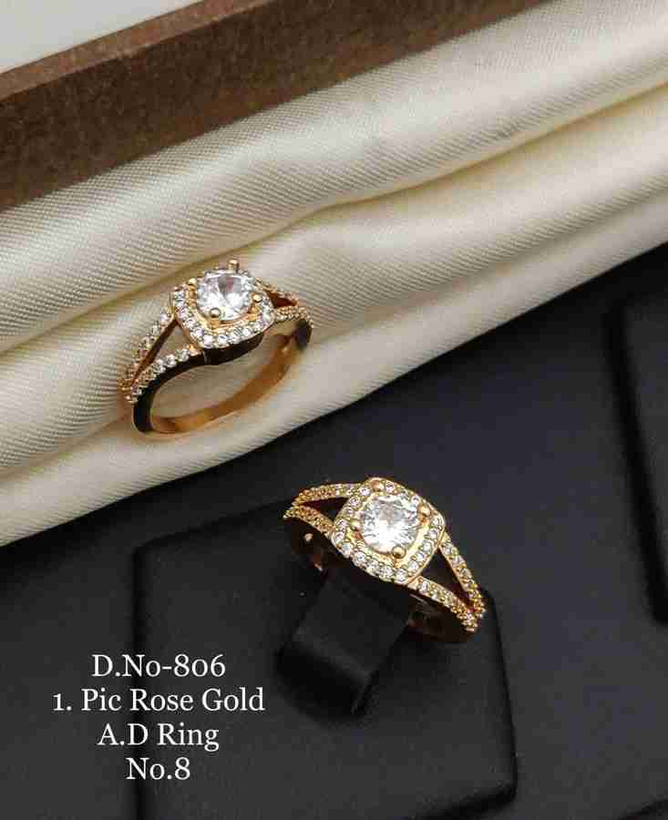 American diamond gold best sale ring price