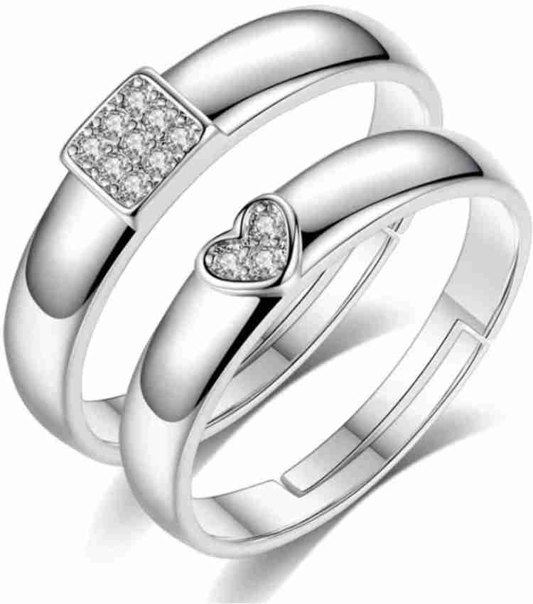 svc Adjustable Silver Plated Couple Rings for Boy s Girls Lover Ring Set Alloy Silver Plated Ring Set Price in India Buy svc Adjustable Silver Plated Couple Rings for Boy s Girls Lover