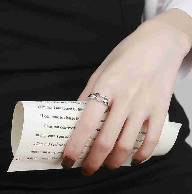 Uniqon Silver Geometric Palm Love Gesture Couple Hands Than Heart