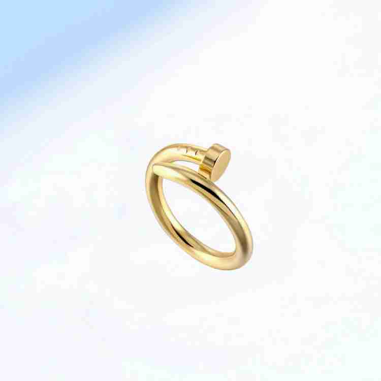 Fashion Frill Gold Ring For Girls Style Nail Screw Design Golden