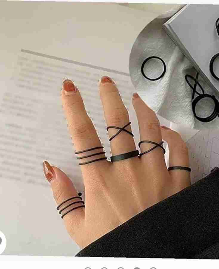 Black deals midi rings