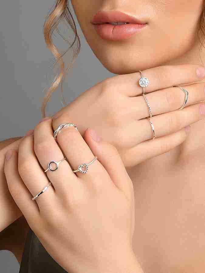 TONIQ Set Of 8 Gold Minimalist Ring Set for Women Alloy Silver Plated Ring Price in India Buy TONIQ Set Of 8 Gold Minimalist Ring Set for Women Alloy Silver Plated