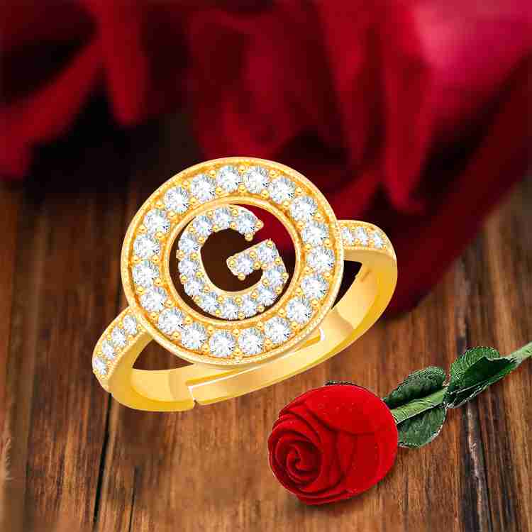 Gold ring online with letter g