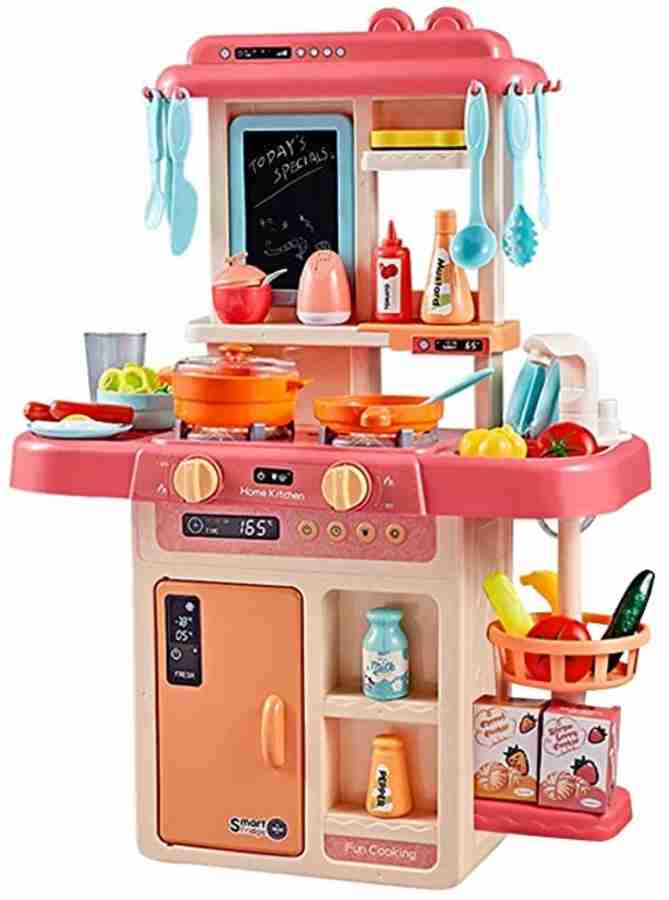POPANDPLAY 42 Piece Kitchen Set Toys For Kids Girls With Smoky