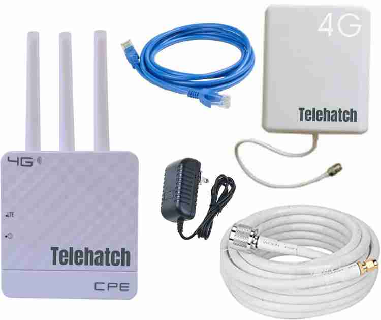 Telehatch 4G WiFi Router with Outdoor Antenna with 10M Signal