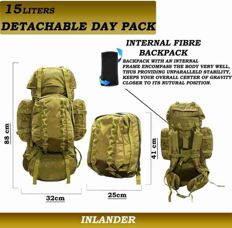 Military backpack with metal frame store