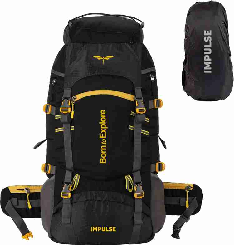 IMPULSE Travel bag for men tourist backpack for hiking trekking camping  Rucksack - 60 L Black - Price in India
