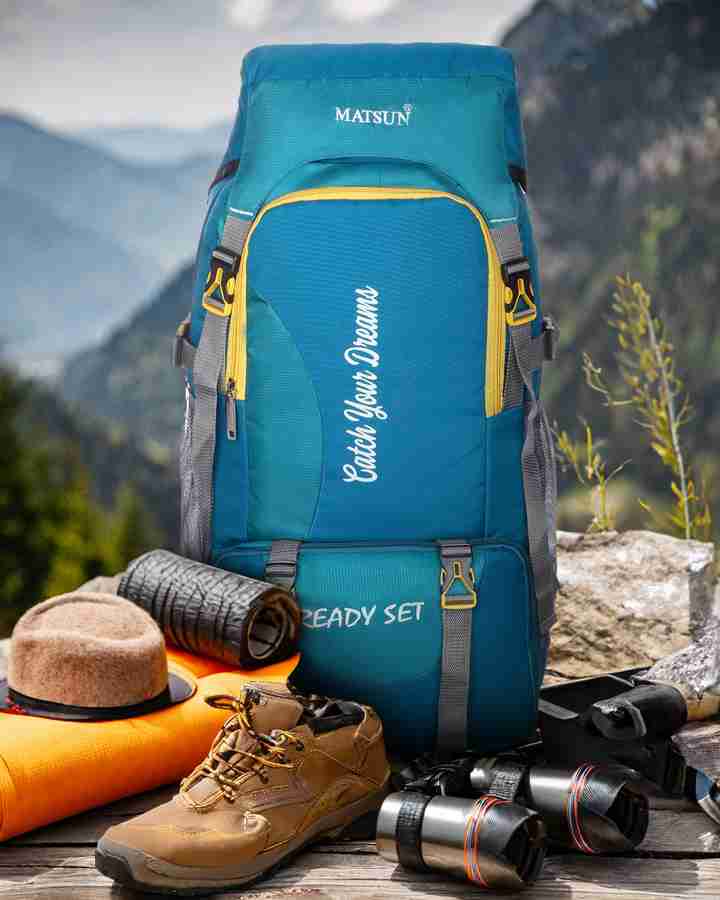 Matsun TREKKING BAG HIKKING BACKPACK FOR TRAVEL OUTDOOR WATERPROOF Rucksack 60 L Sky Blue Price in India Flipkart