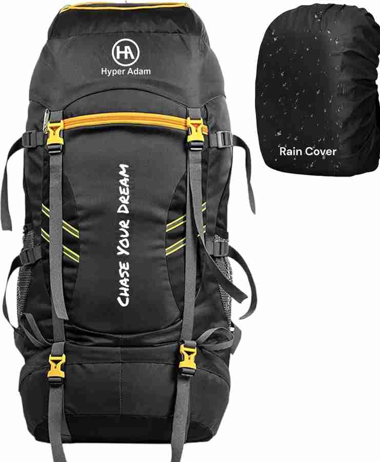 Hyper Adam 60 L RUCKSACK FOR OUTDOOR HIKING TREKKING BAG CAMPING RUCKSACK WITH RAIN COVER Rucksack 60 L Black Price in India Flipkart