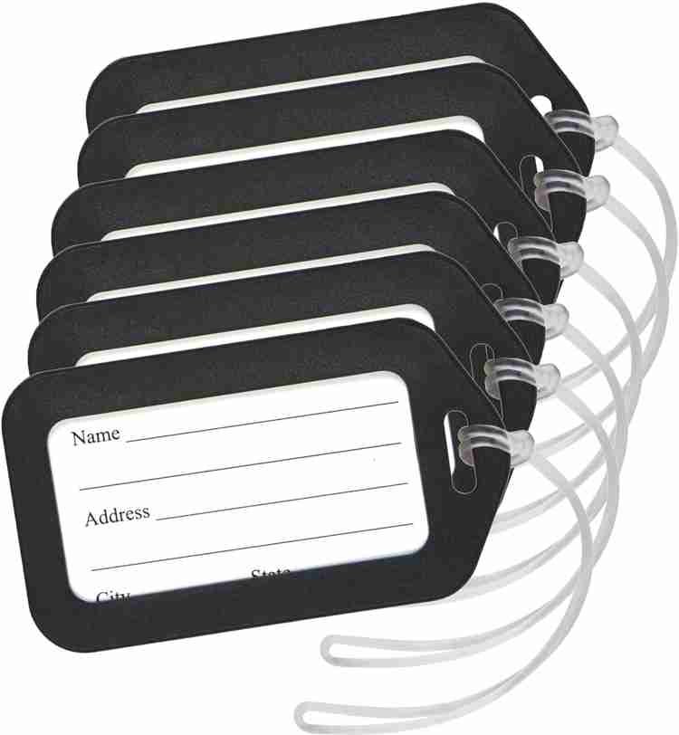 STORITE Luggage Tags Bag Tag Travel ID Labels Tag for Baggage Suitcases Bags Pack of 6 Luggage Tag Black Price in India Flipkart