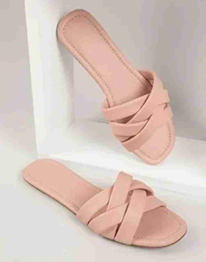 Light pink hot sale flat sandals