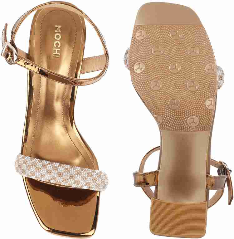 MOCHI Women Gold Heels - Buy MOCHI Women Gold Heels Online at Best Price -  Shop Online for Footwears in India