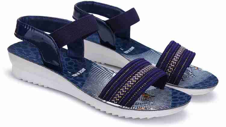 Blue wedge flip flops outlet