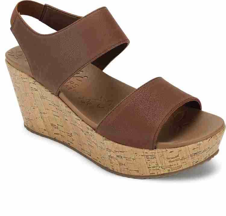 Skechers brown sale wedge sandals