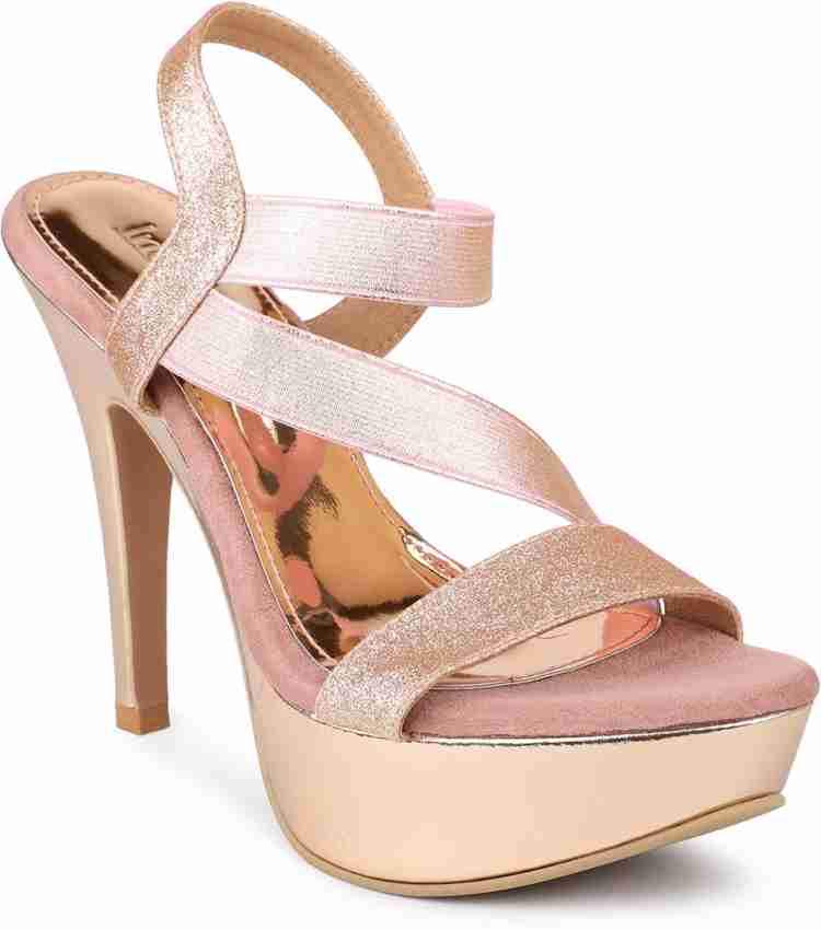 Gold platform sandal heels hot sale