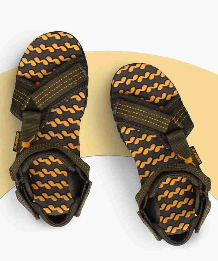 Sparx Sparx Men SS 202 Olive Yellow Floater Sandals Men Olive