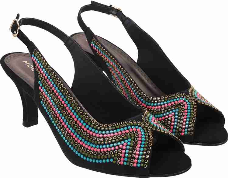 MOCHI Women Black Heels - Buy MOCHI Women Black Heels Online at