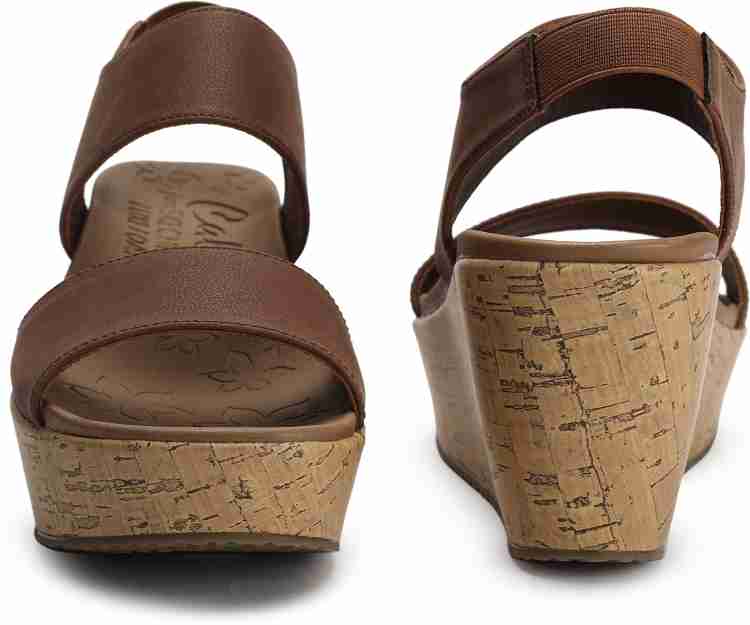 Skechers brown hot sale wedge sandals