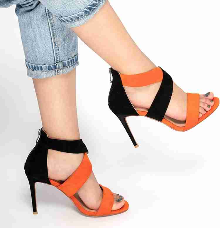 Orange high heels sale