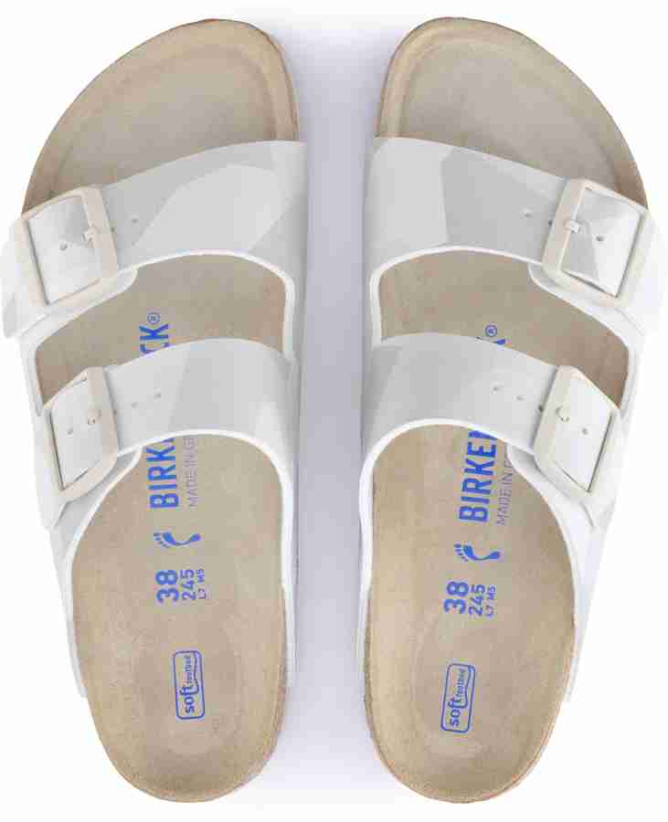 White narrow online birkenstocks