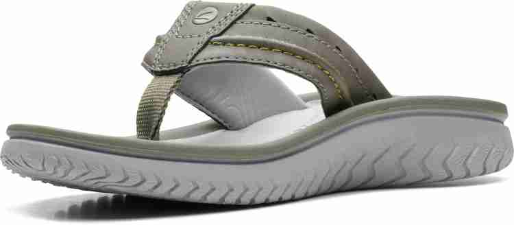 Clarks flip cheap flops mens green