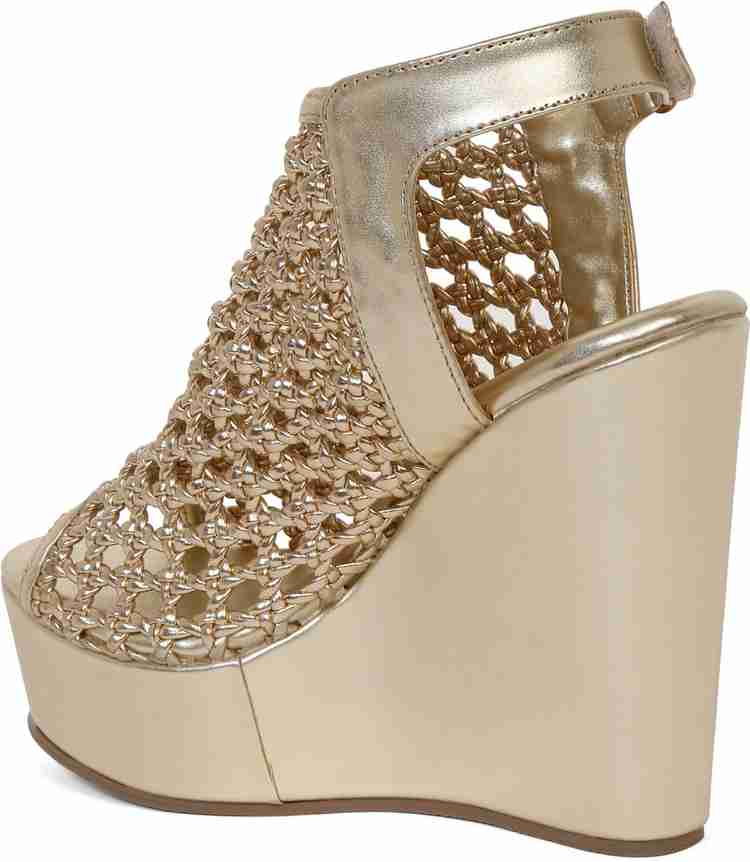 Jimmy choo gold discount wedges