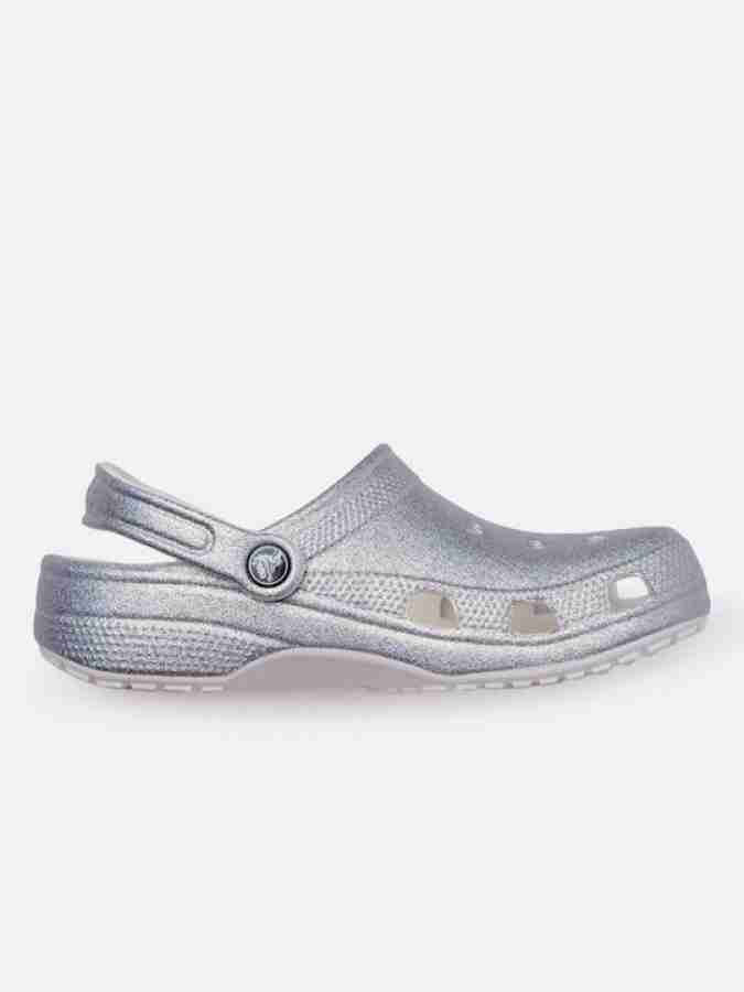 Silver glitter crocs discount women's