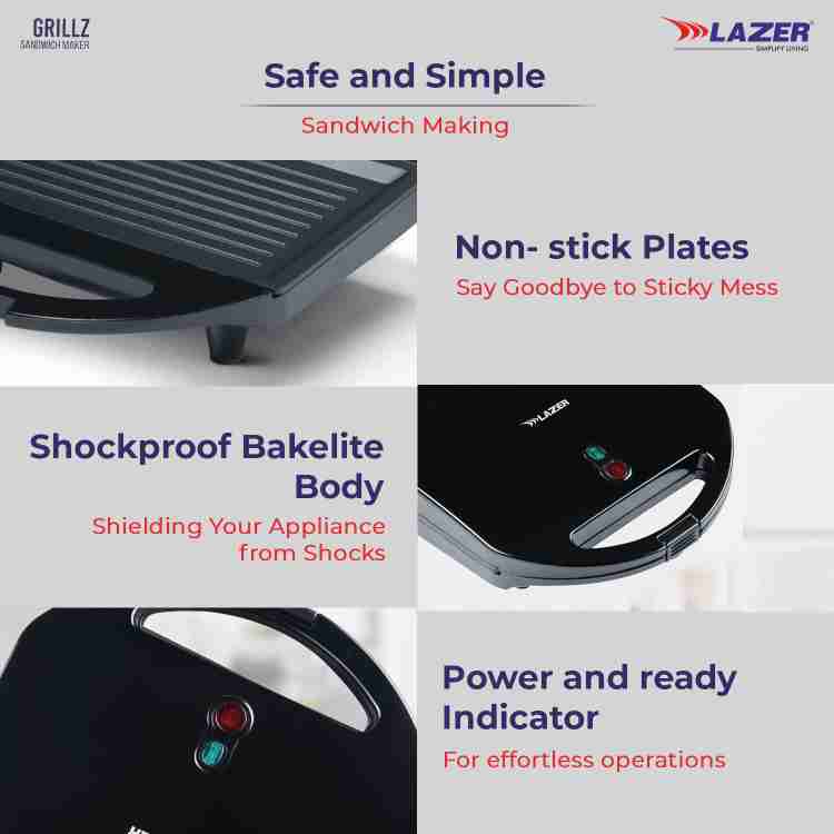 Lazer GRILLZ 750 W Sandwich Maker Grill Price in India - Buy Lazer GRILLZ  750 W Sandwich Maker Grill Online at