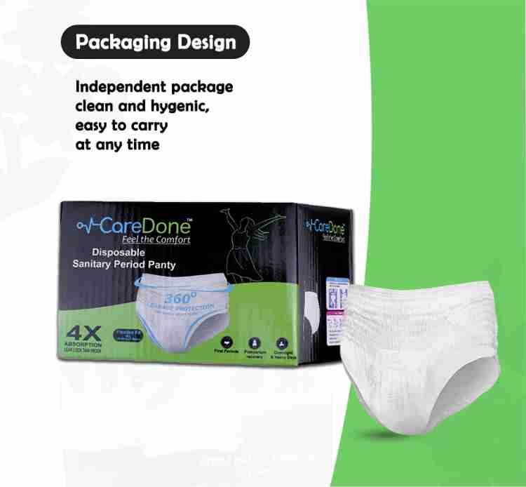 CareDone Disposable Period Panties For Sanitary Protection for Women, Pant  Style Sanitary Pad, Buy Women Hygiene products online in India