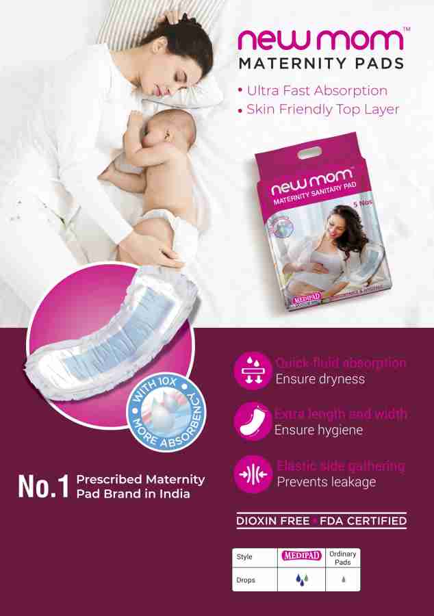 Newmom Disposable Maternity Pads (Medi) - Pack of 5 X 3 Value Pack Sanitary  Pad, Buy Women Hygiene products online in India