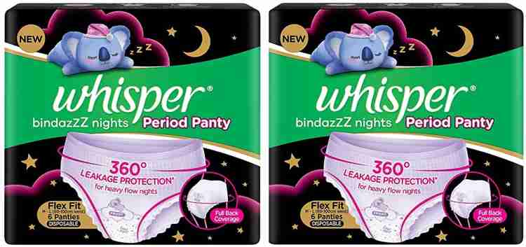 Whisper Bindazzz Nights Period Panties Sanitary Sanitary Pad, Buy Women  Hygiene products online in India