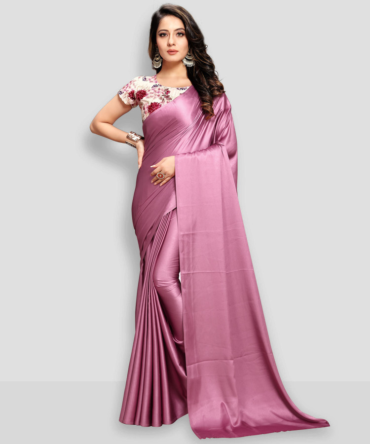 flipkart plain saree with designer blouse
