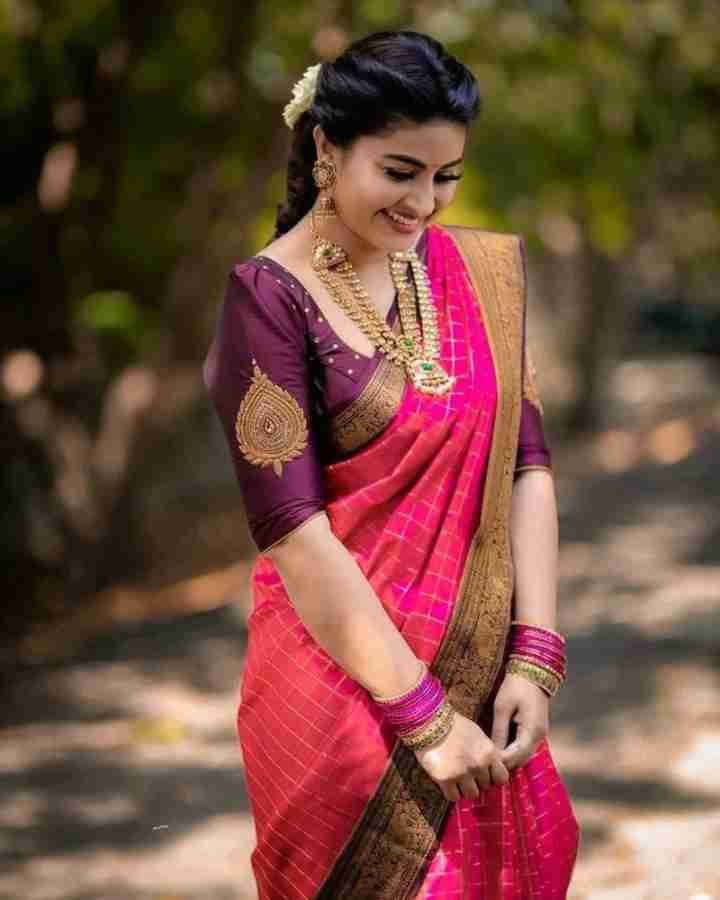 Fahion Boutique Sarees para mujer, Banarasi Kanjivaram, seda tejida Sari |  Regalo de boda indio Diwali Sari y blusa sin coser