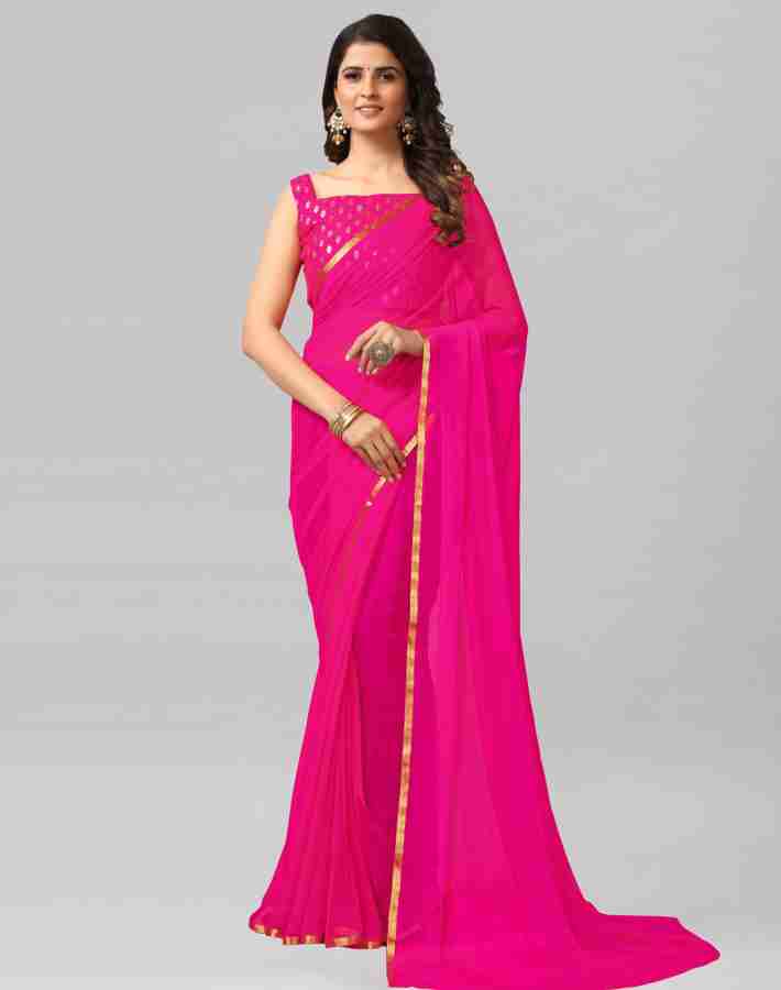 Plain chiffon shop saree flipkart