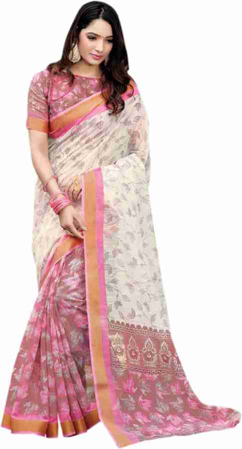 Flipkart white 2025 cotton sarees