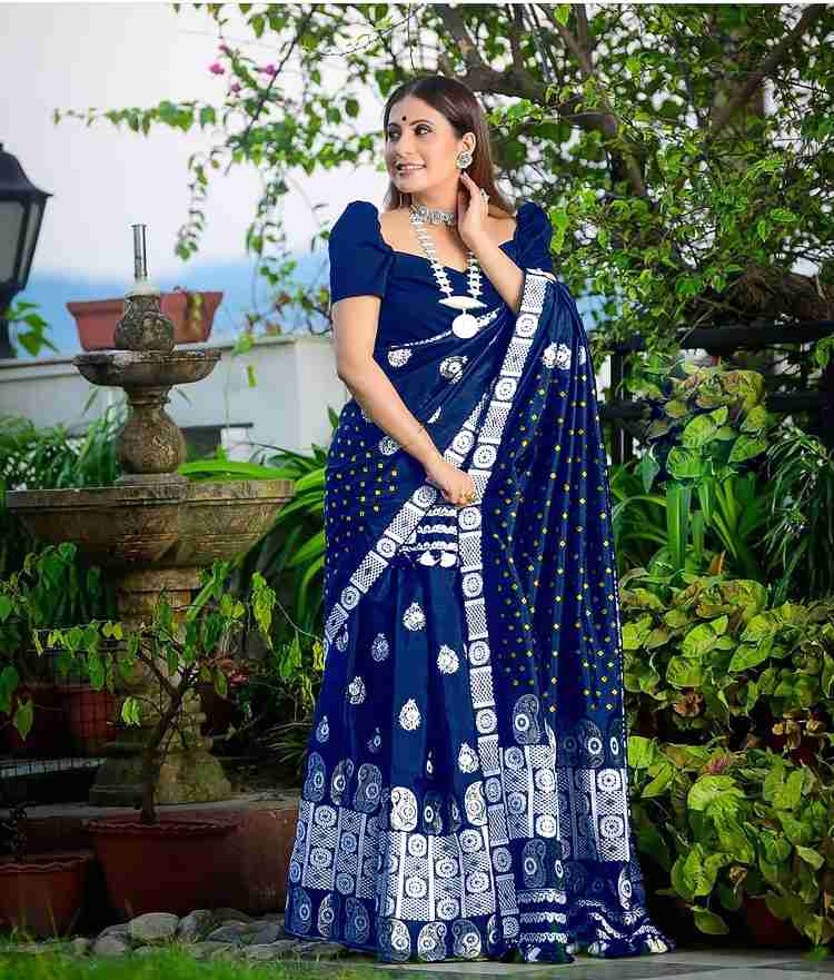 Royal blue sale mekhela chador