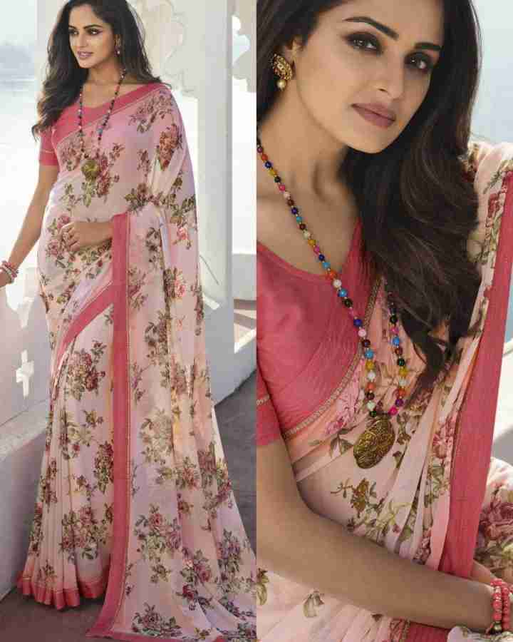 Chiffon georgette 2025 saree flipkart