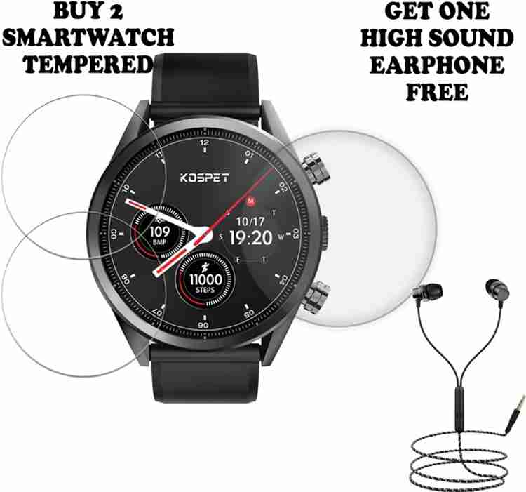 ARBAN Tempered Glass Guard for KOSPET HOPE LITE SMART WATCH BUY PACK 2 AND GET ONE EARPHONE FREE ARBAN Flipkart