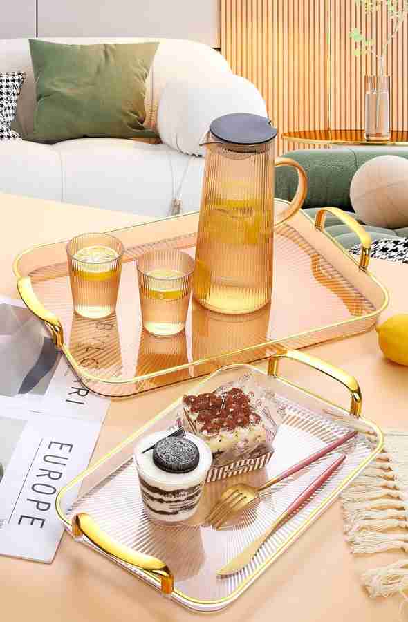 BAREPEPE Premium Serving Tray Set for Kitchen Rectangle Stylish Design Fancy Tray Plate Serving Set Price in India Buy BAREPEPE Premium Serving Tray Set for Kitchen Rectangle Stylish Design Fancy Tray