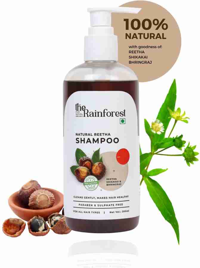 the rainforest NATURAL REETHA SHAMPOO with Shikakai, Bhringraj, Soapnut  Shampoo, 300ml - Price in India, Buy the rainforest NATURAL REETHA SHAMPOO  with Shikakai, Bhringraj, Soapnut Shampoo, 300ml Online In India, Reviews,  Ratings