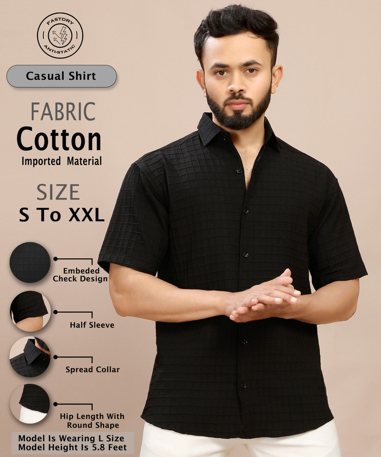 URBAN BUCCACHI Men Self Design Casual Black Shirt - Buy URBAN BUCCACHI Men  Self Design Casual Black Shirt Online at Best Prices in India | Flipkart.com