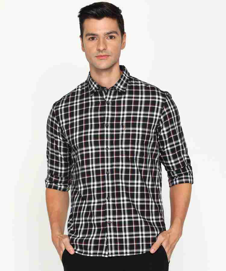 Black check shirt mens india best sale