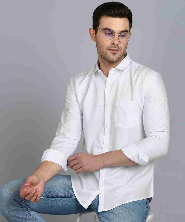 MILDIN Men Solid Formal White Shirt - Buy MILDIN Men Solid Formal White  Shirt Online at Best Prices in India