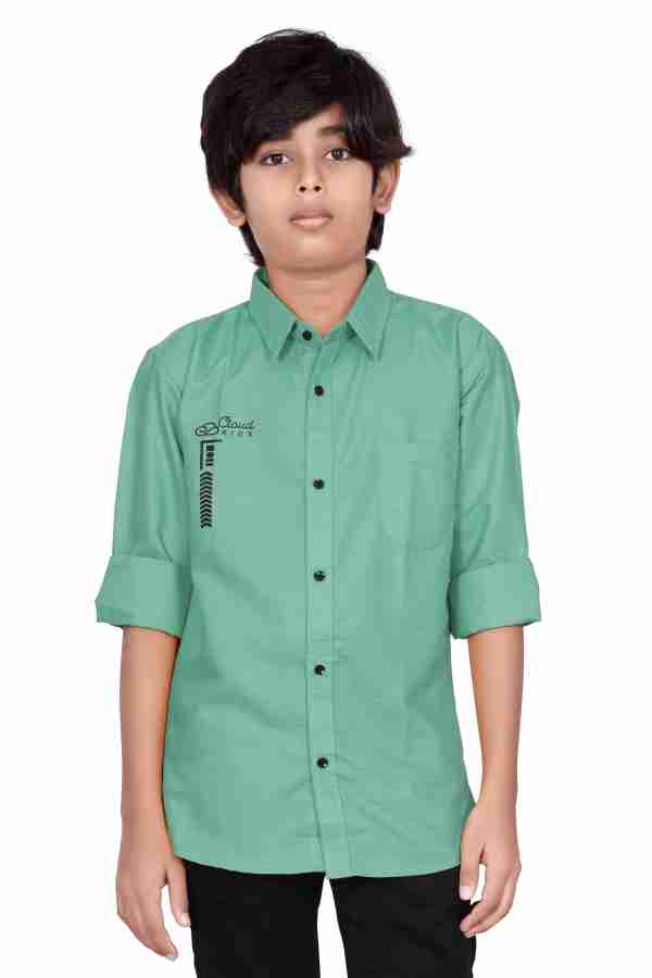 Cloud Kids Boys Solid Casual Light Green Shirt Buy Cloud Kids