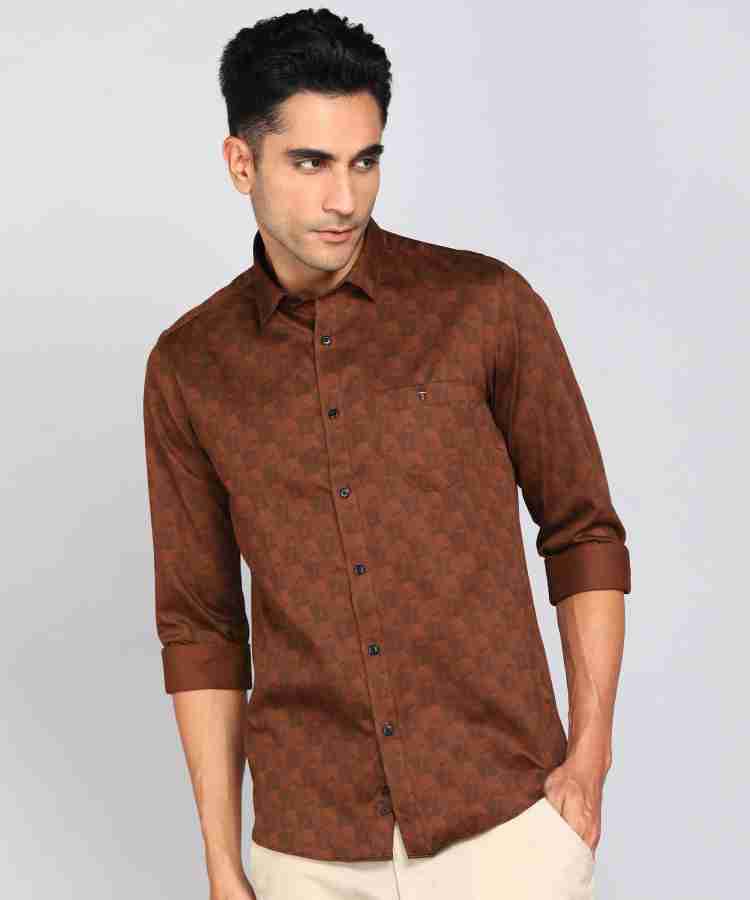 Louis Philippe Jeans Men Printed Casual Brown Shirt Buy Louis Philippe Jeans Men Printed Casual Brown Shirt Online at Best Prices in India Flipkart