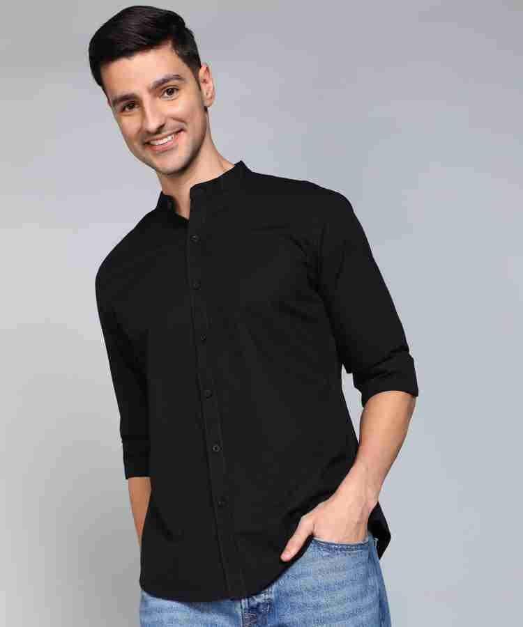 METRONAUT by Flipkart Men Solid Casual Black Shirt