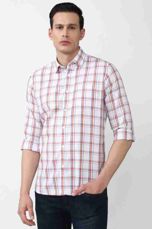 VAN HEUSEN Men Checkered Casual Grey Shirt - Buy VAN HEUSEN Men Checkered  Casual Grey Shirt Online at Best Prices in India